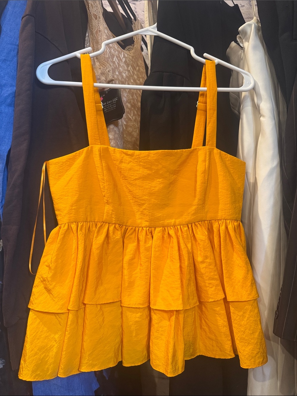 Cinq a Sept • NWT $265 USD Tiered Peplum Tank Top PTP 15-16” - Picture 3 of 4